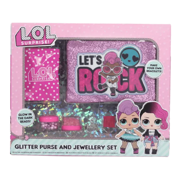 Set Monedero y Joyas LOL Surprise Lets Rock Haz tu propio Brazalete Pulsera